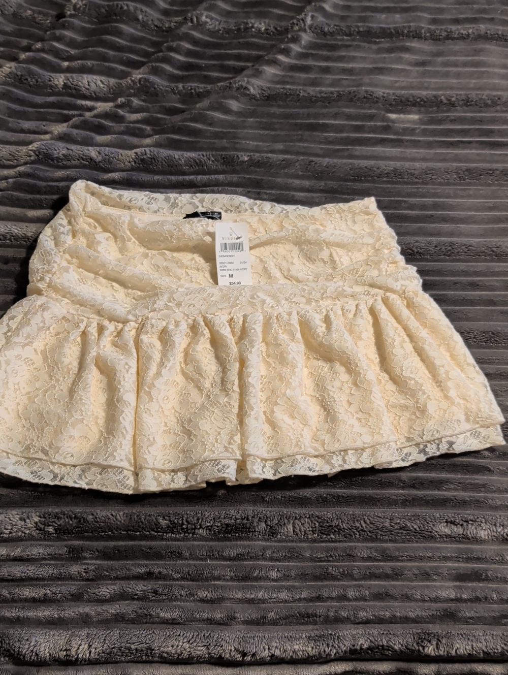 Windsor Cream Lace Tiered Mini Skirt
